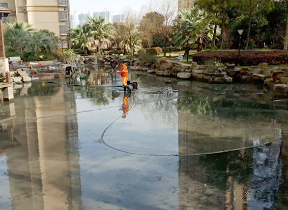 元氏景观池淤泥清理